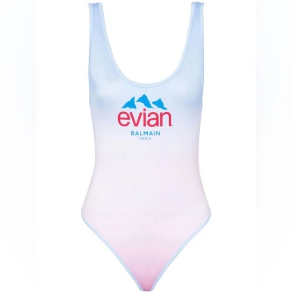 BALMAIN x Evian gradient-effect swimsuit FR 38 US 6 MEDIUM $950 NWT - Picture 5 of 13